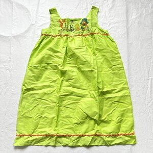 Vintage 70s Looney Tunes House Dress medium Carol Brent Lime Green Pajamas